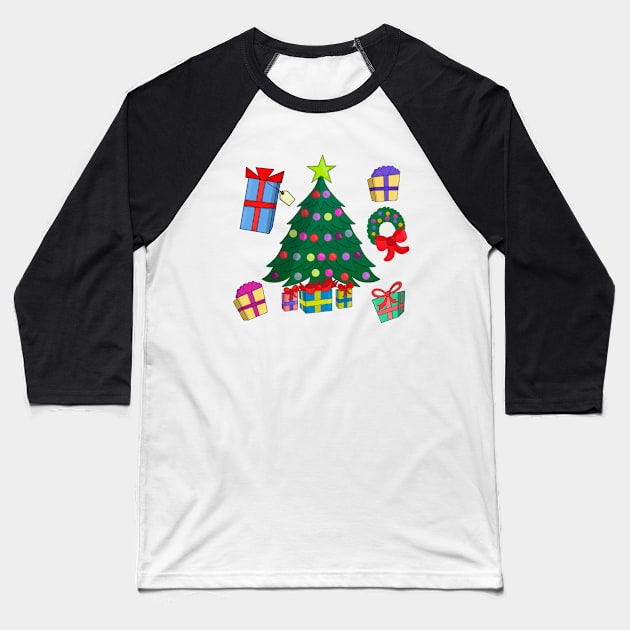 Christmas Holiday Night Gifts Baseball T-Shirt by DiegoCarvalho